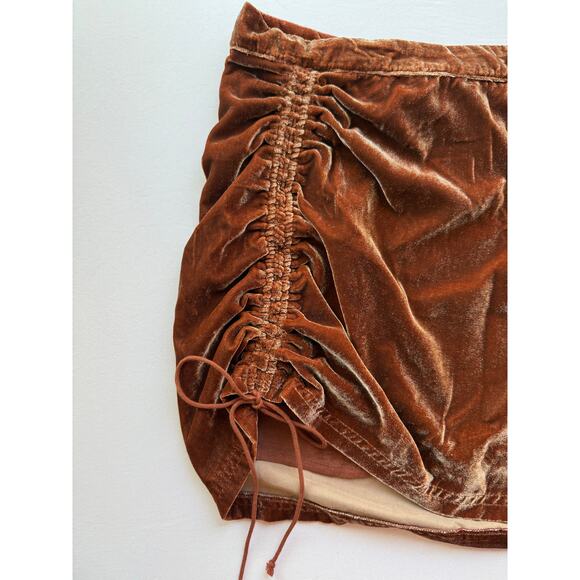 Free People Velvet Ruched Mini Skirt - Picture 3 of 9